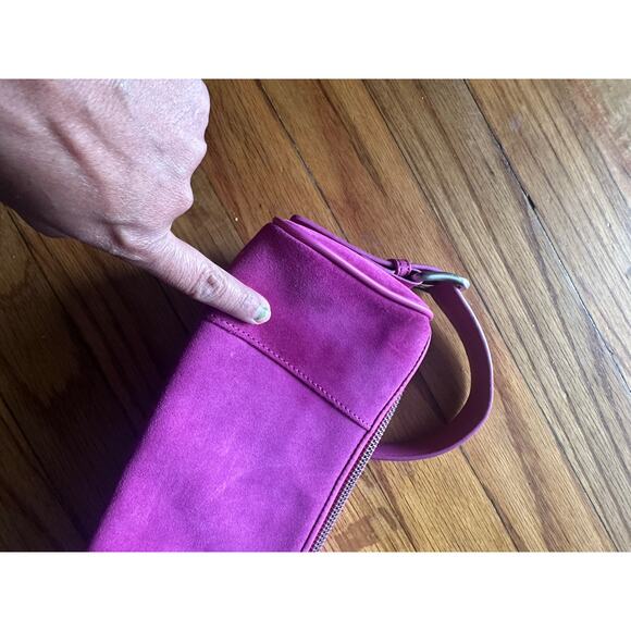 Vintage Ann Taylor Purple Suede Baguette Bag – Genuine Leather - Picture 3 of 8